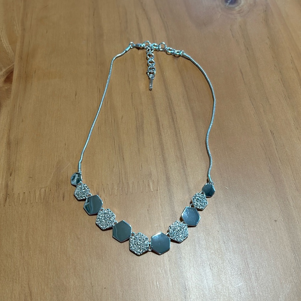 Silver jeweled necklace